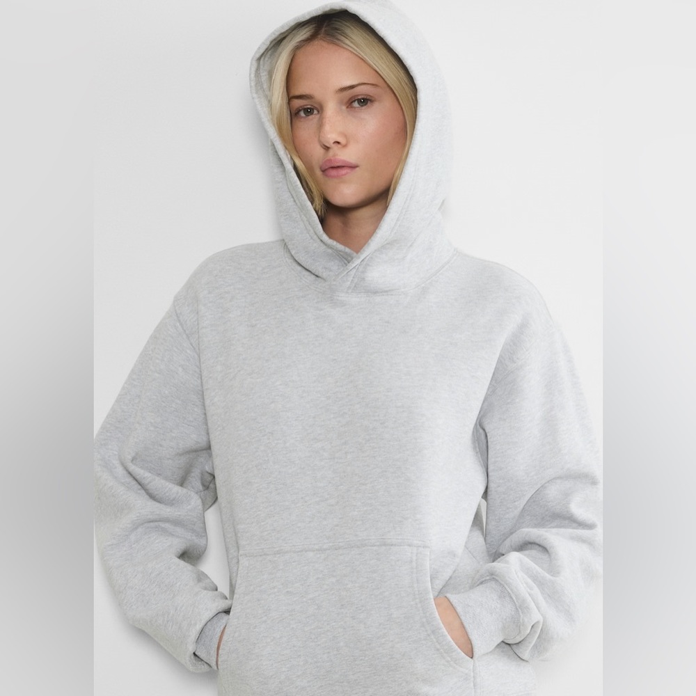 TNA GREY COZY AF FLEECE HOODIE
